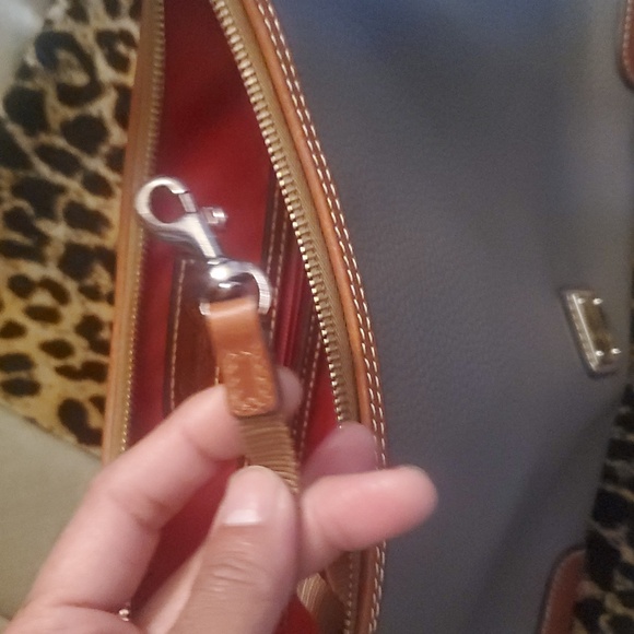 DOONEY & BOURKE  Gray and Brown Pebble Grain Leather Shoulder Bag - Picture 9 of 9